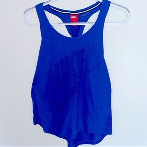M Nike Workout Blue Logo Twist tank top. Shirt